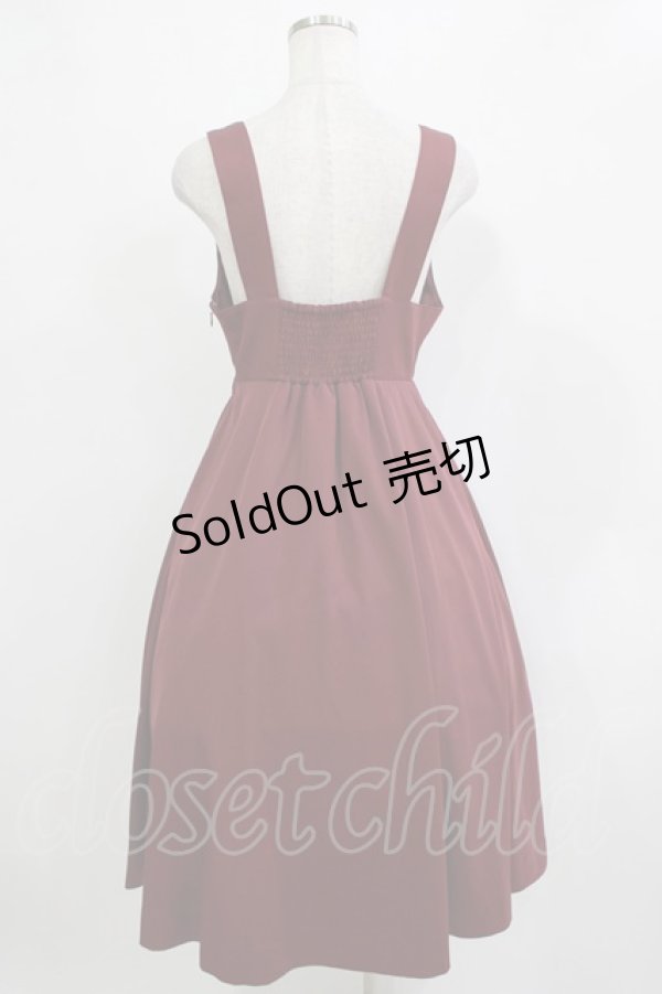 画像3: F i.n.t / チェーンビット使いディープVネックジャンパースカート Free Bordeaux H-25-12-27-1016-CA-OP-NS-ZH (3)