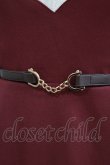 画像4: F i.n.t / チェーンビット使いディープVネックジャンパースカート Free Bordeaux H-25-12-27-1016-CA-OP-NS-ZH (4)