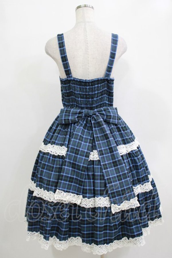 画像3: axes femme kawaii / タータンチェックジャンスカ M ブルー H-25-12-27-1002-AX-OP-NS-ZH (3)