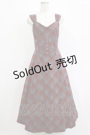 画像: an another angelus / ビスチェチェックワンピース Free BROWN×BR H-25-12-27-1017-CA-OP-NS-ZH