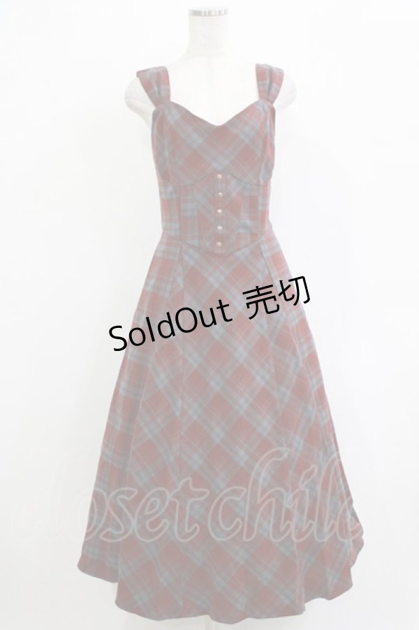 画像1: an another angelus / ビスチェチェックワンピース Free BROWN×BR H-25-12-27-1017-CA-OP-NS-ZH (1)