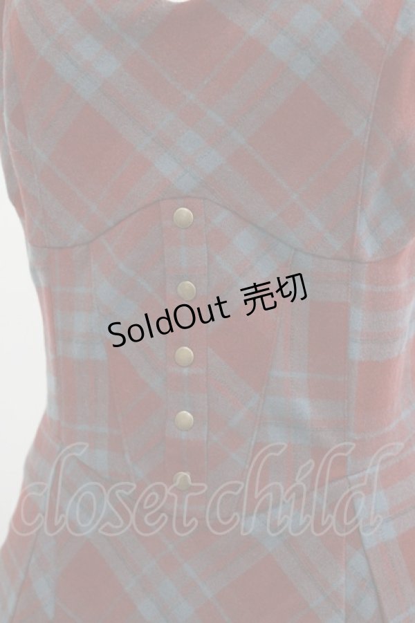 画像4: an another angelus / ビスチェチェックワンピース Free BROWN×BR H-25-12-27-1017-CA-OP-NS-ZH (4)