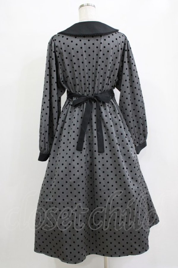 画像3: m petit by misako / ドットフロッキーワンピース L グレー H-25-12-27-1018-LO-OP-NS-ZH (3)