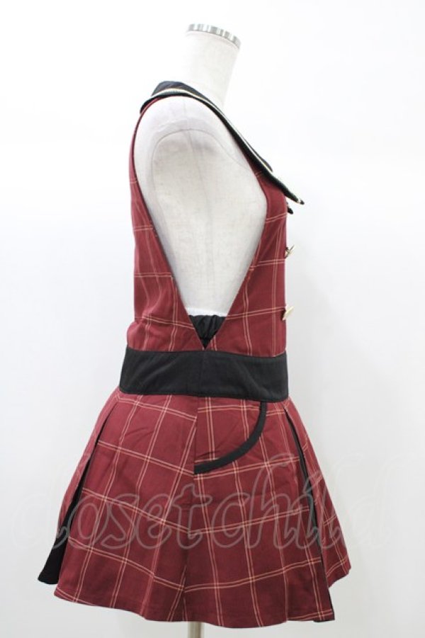 画像3: To Alice / チェックワンピース S ワイン H-25-12-28-035-LO-OP-NS-ZH (3)