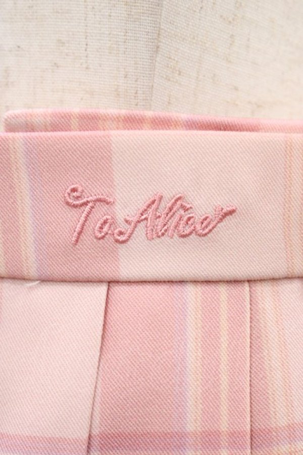 画像3: To Alice / チェックプリーツスカート S ピンク H-25-12-28-040-LO-SK-NS-ZH (3)