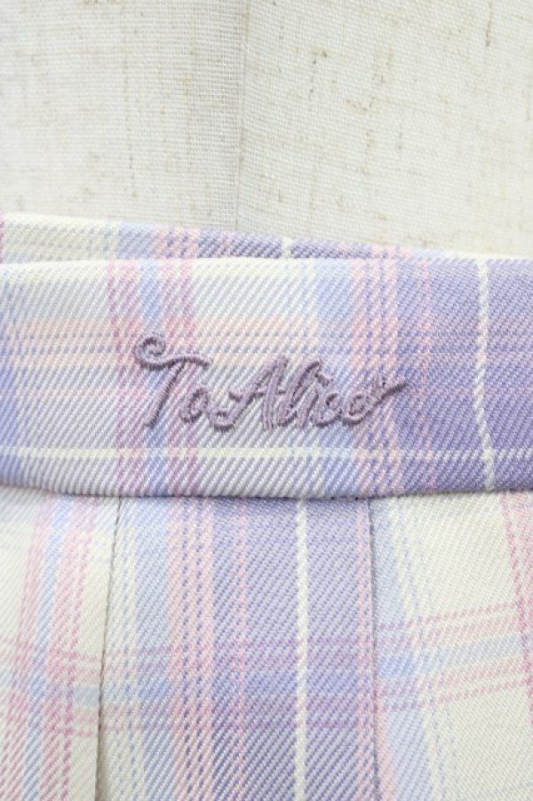 画像3: To Alice / チェックプリーツスカート M ラベンダー H-25-12-28-041-LO-SK-NS-ZH (3)