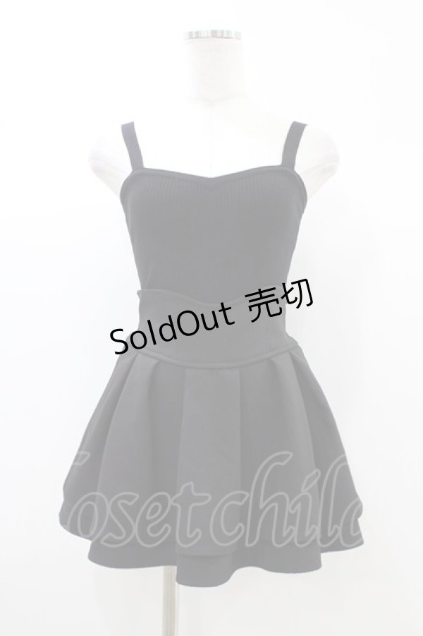 画像1: michellMacaron / ミニスカート+ニットキャミソール XS ブラック H-25-12-28-006-0-SK-NS-ZH (1)