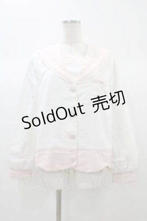 画像: To Alice / うさぎ刺繍セーラージャケット M ホワイト H-25-12-28-046-LO-JA-NS-ZH