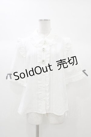 画像: DearMyLove / 3連ビジューレースフリルブラウス L オフ H-25-12-28-049-EL-BL-NS-ZH