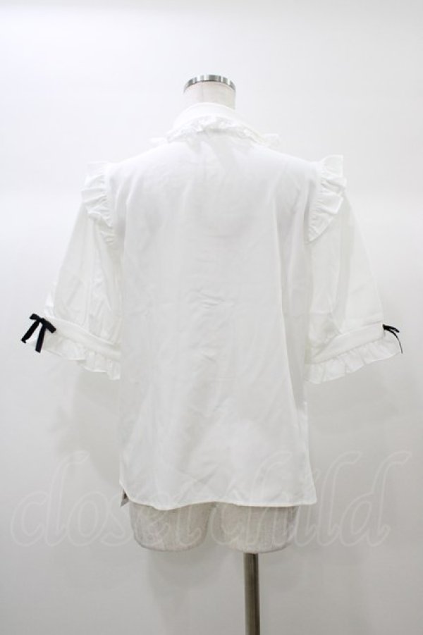 画像2: DearMyLove / 3連ビジューレースフリルブラウス L オフ H-25-12-28-049-EL-BL-NS-ZH (2)