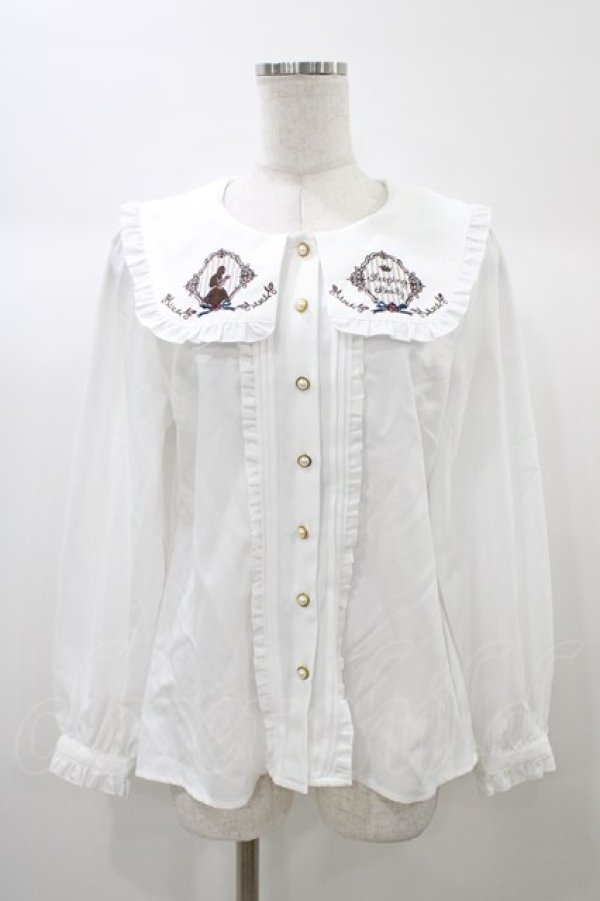 画像1: Amavel / 眠れる森の美女刺繍ブラウス Free オフ H-25-12-28-050-CA-BL-NS-ZH (1)