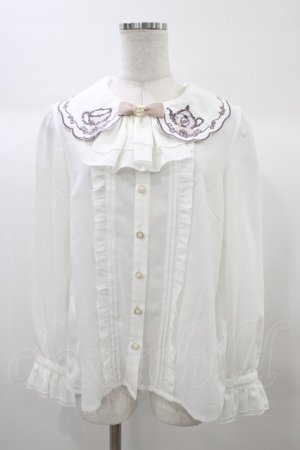 画像: Amavel / ティーセット刺繍入りブラウス Free オフ H-25-12-28-051-CA-BL-NS-ZH