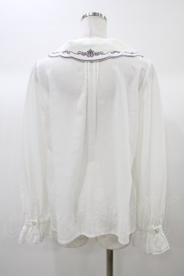 画像2: Amavel / ティーセット刺繍入りブラウス Free オフ H-25-12-28-051-CA-BL-NS-ZH (2)