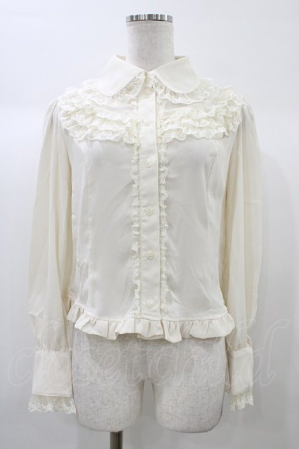 画像1: Innocent World / ３段レース丸衿ブラウス M 生成り H-25-12-28-054-IW-BL-NS-ZH (1)