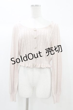 画像: Amavel / すかし編みショート丈カーデ Free ピンク H-25-12-28-058-CA-TO-NS-ZH