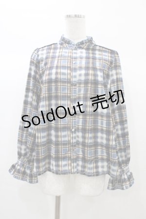 画像: axes femme POETIQUE / チェックボウタイブラウス M ブルー H-25-12-28-061-AX-BL-NS-ZH