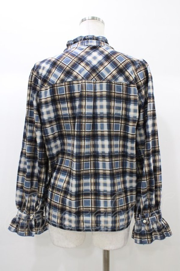 画像2: axes femme POETIQUE / チェックボウタイブラウス M ブルー H-25-12-28-061-AX-BL-NS-ZH (2)