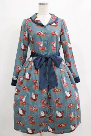 画像: Melody BasKet / Cats castleフロントボタンワンピース M ブルーグリーン H-25-12-28-1001-LO-OP-KB-ZH