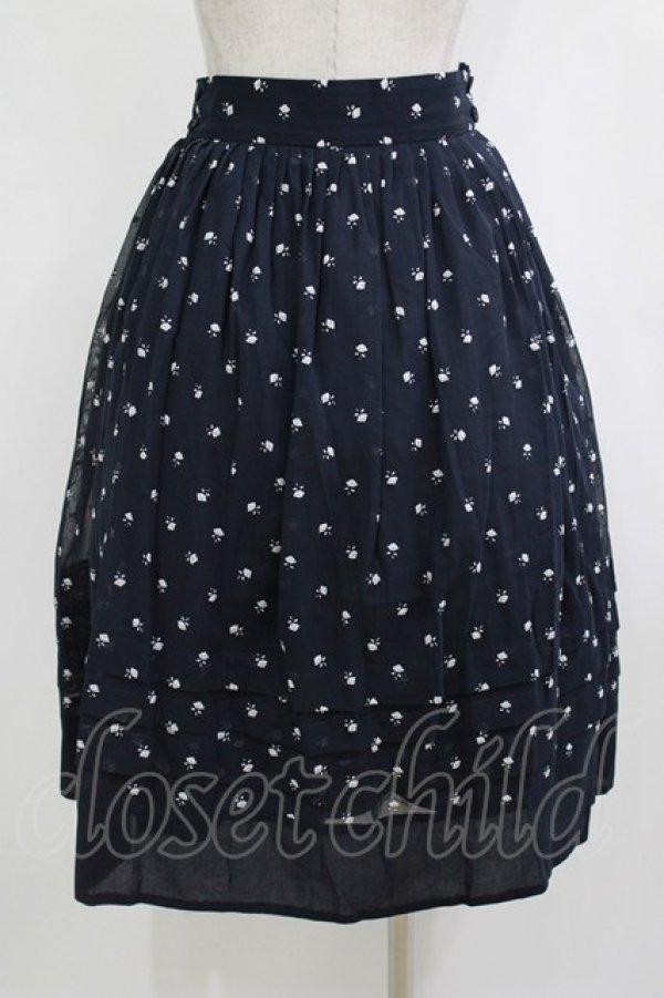 画像3: Jane Marple / Sprinkled flowers wrapped skirt  ネイビー H-25-12-28-1024-JM-SK-KB-ZH (3)