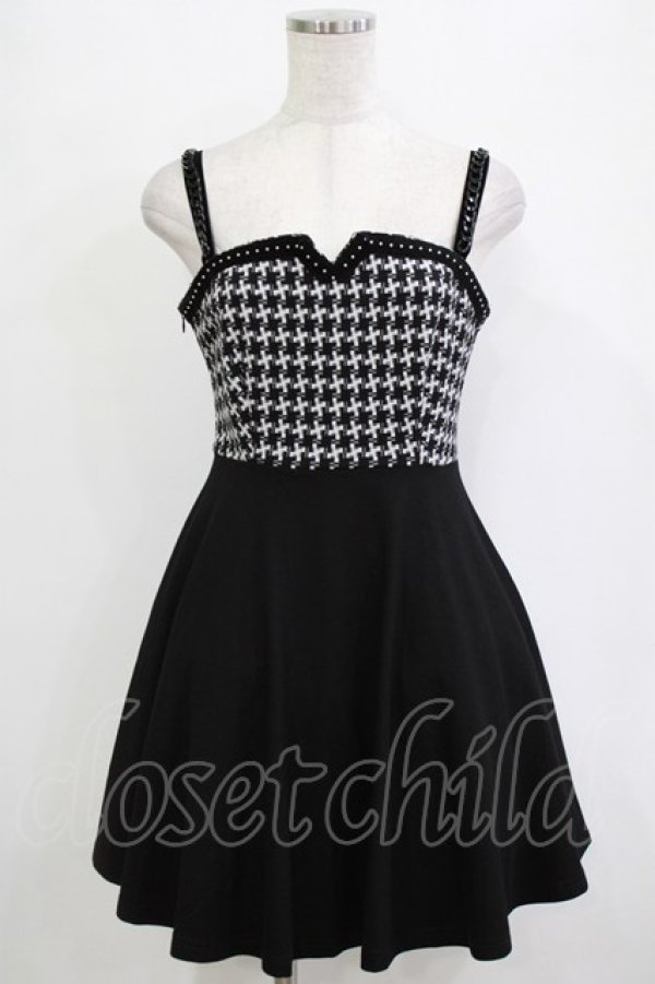 画像1: PUNK RAVE / Swallow gird stitching suspenders punk little black dress XS 黒 H-25-12-28-1026-PU-OP-KB-ZH (1)