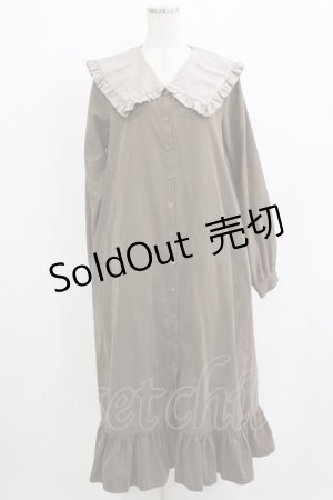 画像: merry jenny / Bigフリルカラーワンピース  ブラウン H-25-12-28-1028-LO-OP-KB-ZH