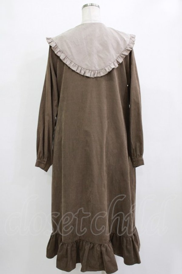 画像3: merry jenny / Bigフリルカラーワンピース  ブラウン H-25-12-28-1028-LO-OP-KB-ZH (3)