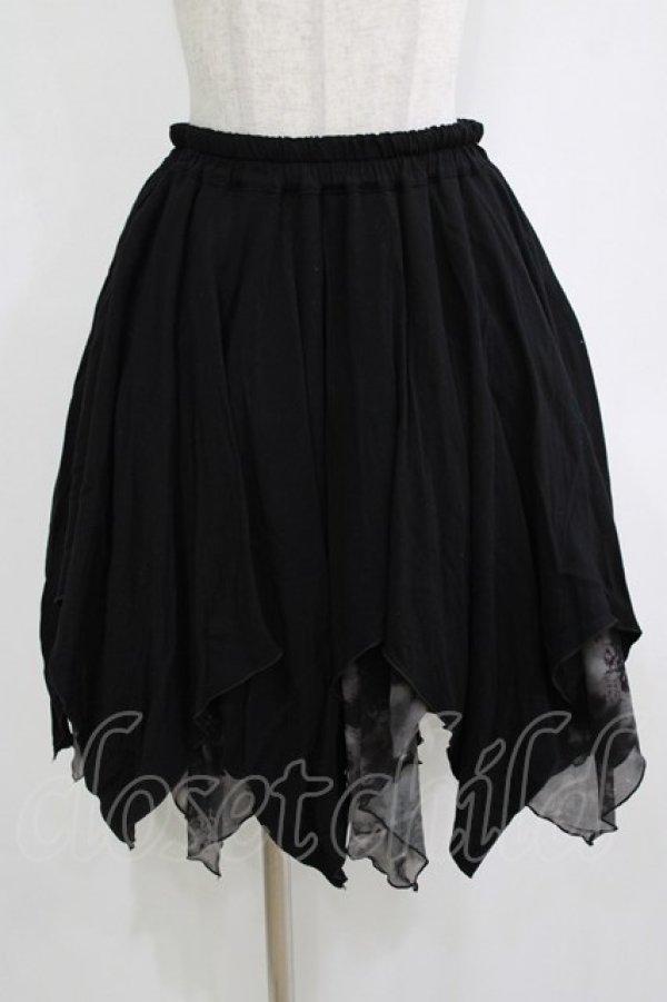 画像1: ALGONQUINS / イレギュラースカート  ブラック×グレー H-25-12-28-1032-AL-SK-KB-ZH (1)