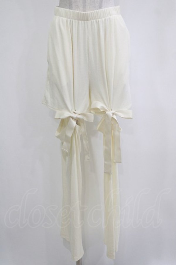 画像1: merry jenny / ribbonレッグウォーマーパンツ  アイボリー H-25-12-28-1035-LO-PA-KB-ZH (1)