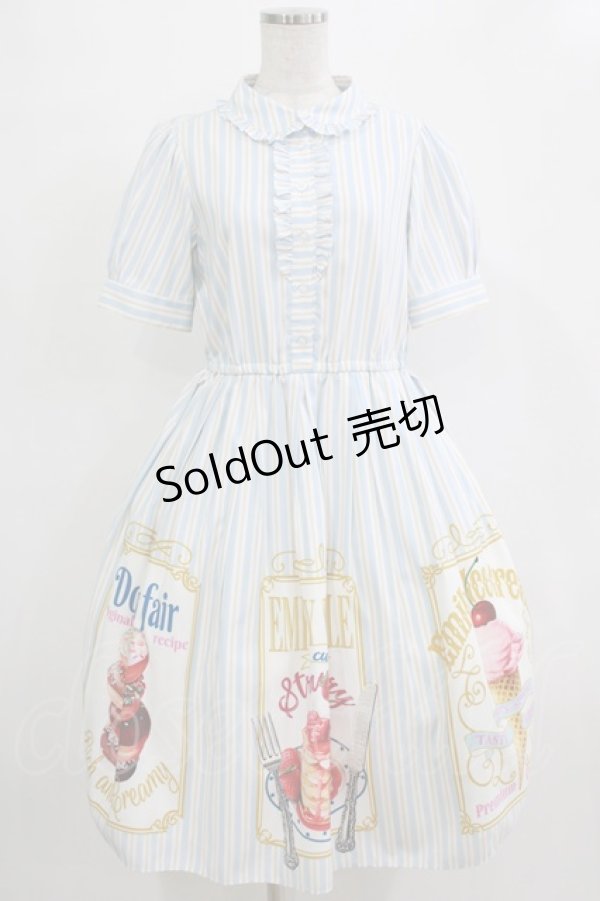 画像1: Emily Temple cute / BIG MENUワンピース M サックス H-25-12-28-1004-ET-OP-KB-ZH (1)