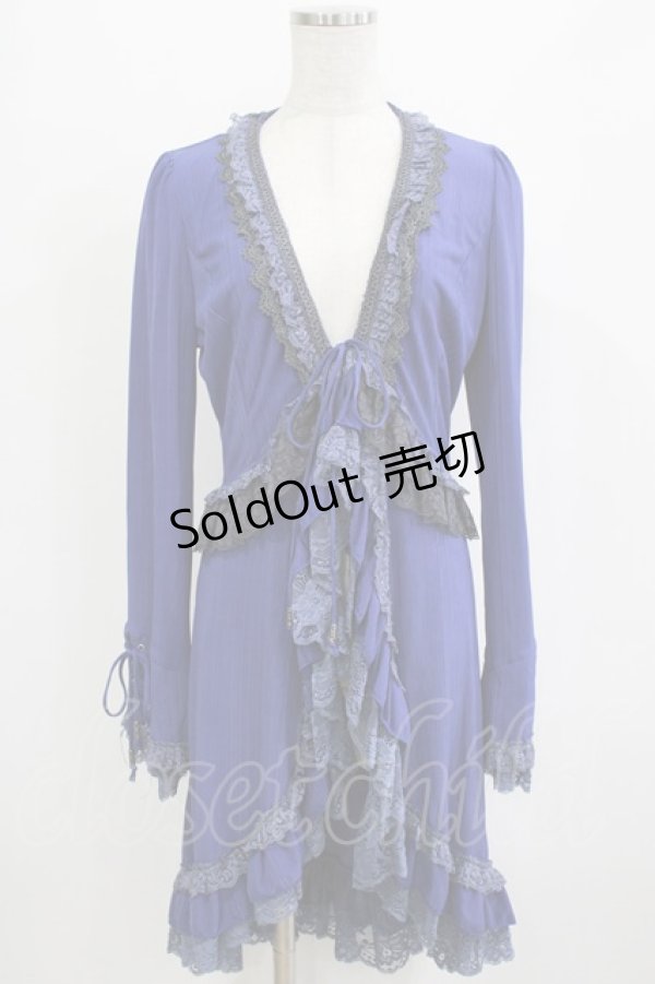 画像1: Ozz Croce / レースフリルロングカーデ  ブルー H-25-12-28-1039-OO-TO-KB-ZH (1)