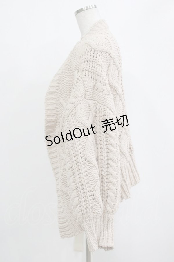 画像2: merry jenny / レースアップケーブルニットカーディガン  ベージュ H-25-12-28-1040-LO-TO-KB-ZH (2)