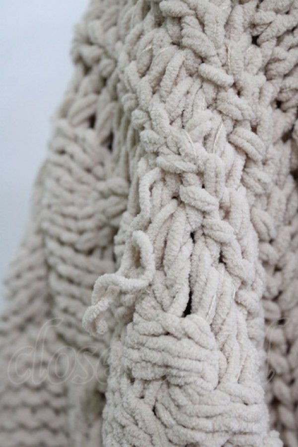 画像4: merry jenny / レースアップケーブルニットカーディガン  ベージュ H-25-12-28-1040-LO-TO-KB-ZH (4)