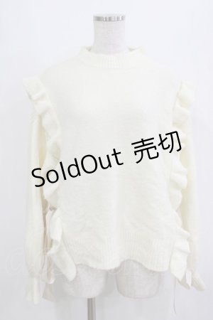 画像: merry jenny / サイドリボンニット  アイボリー H-25-12-28-1041-LO-TO-KB-ZH