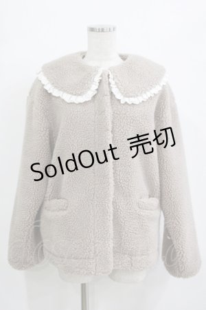 画像: merry jenny / フリルカラーボアジャケット  ベージュ H-25-12-28-1044-LO-JA-KB-ZH