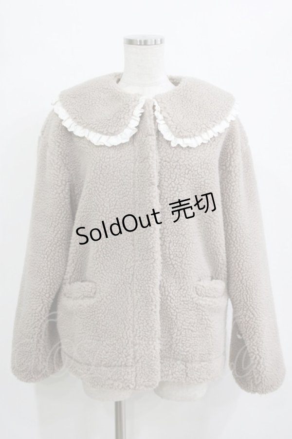 画像1: merry jenny / フリルカラーボアジャケット  ベージュ H-25-12-28-1044-LO-JA-KB-ZH (1)