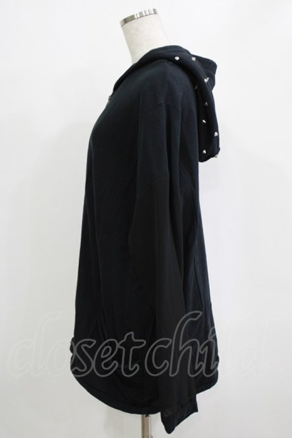 画像2: GLAD NEWS / ジョーゼットスリーブパーカー  ブラック H-25-12-28-1046-GL-TO-KB-ZH (2)