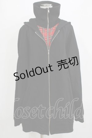 画像: ankoROCK / レイヤード風ZIPパーカー  ブラック×レッドタータン H-25-12-28-1047-PU-TO-KB-ZH