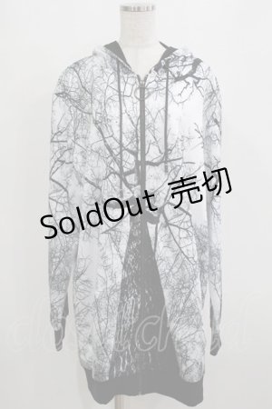 画像: NieR CLOTHING / 総柄ZIPパーカー F 白 H-25-12-28-1049-PU-TO-KB-ZH