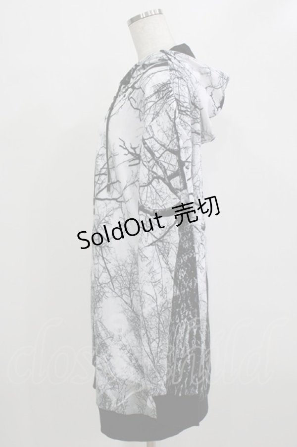 画像2: NieR CLOTHING / 総柄ZIPパーカー F 白 H-25-12-28-1049-PU-TO-KB-ZH (2)