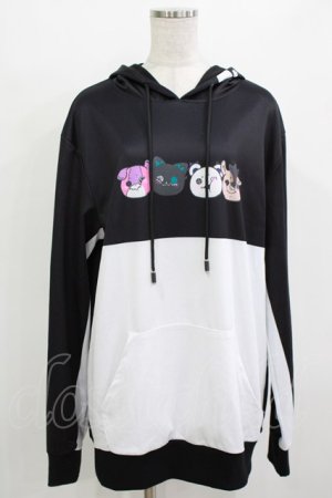 画像: NieR Clothing / プリントプルパーカー  黒×白 H-25-12-28-1054-PU-TO-KB-ZH