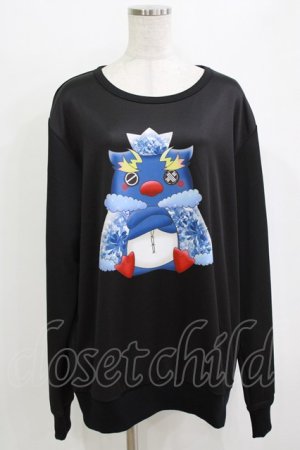 画像: NieR Clothing / プリントLONG CUTSEW  黒 H-25-12-28-1055-PU-TO-KB-ZH