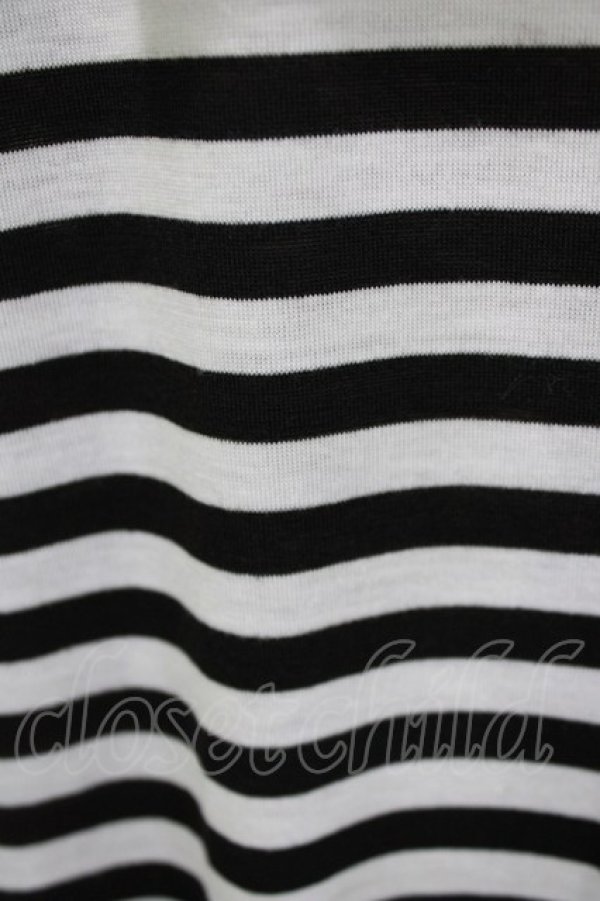 画像4: Drug Honey / ネコミミフードボーダープルパーカー  黒×白 H-25-12-28-1056-PU-TO-KB-ZH (4)