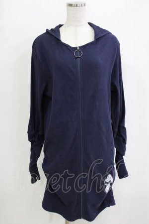 画像: NieR Clothing / ギャザースリーブリブパーカー  ネイビー H-25-12-28-1061-PU-TO-KB-ZH