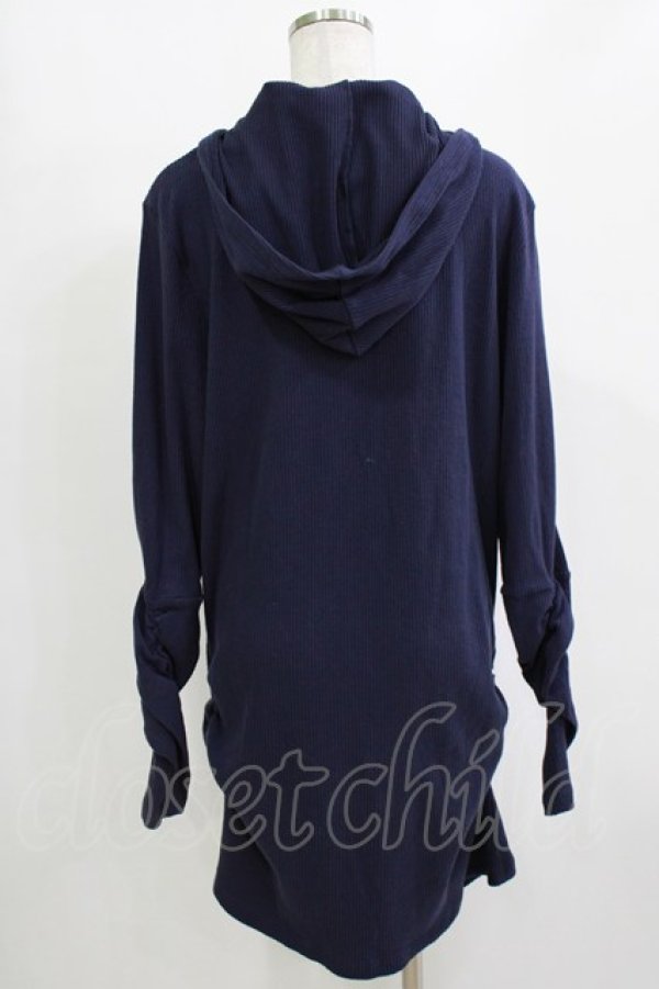 画像3: NieR Clothing / ギャザースリーブリブパーカー  ネイビー H-25-12-28-1061-PU-TO-KB-ZH (3)