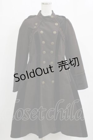 画像: Ozz oneste / 薔薇刺繍フリルコート  ブラウン H-25-12-28-1006-OO-CO-KB-ZH