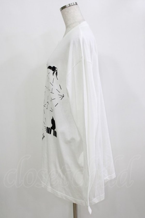 画像2: NieR Clothing / プリント長袖CUTSEW  白 H-25-12-28-1065-PU-TO-KB-ZH (2)