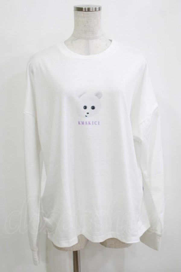 画像1: ACDC RAG / くまきちロングスリーブTシャツ  白 H-25-12-28-1068-PU-TO-KB-ZH (1)