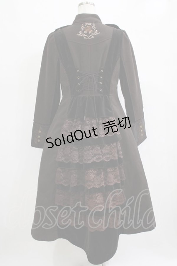 画像3: Ozz oneste / 薔薇刺繍フリルコート  ブラウン H-25-12-28-1006-OO-CO-KB-ZH (3)