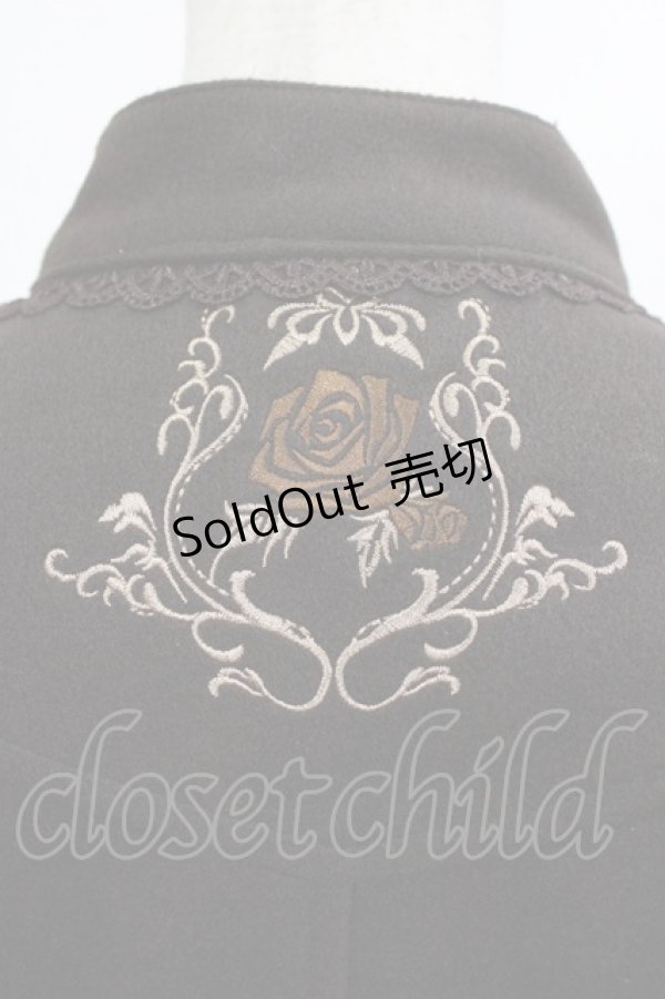 画像4: Ozz oneste / 薔薇刺繍フリルコート  ブラウン H-25-12-28-1006-OO-CO-KB-ZH (4)