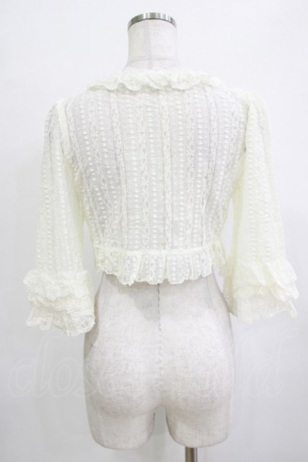 画像3: Moi-meme-Moitie / ラフレッドレース七分袖ボレロ  アイボリー H-25-12-28-1078-MO-TO-KB-ZH (3)